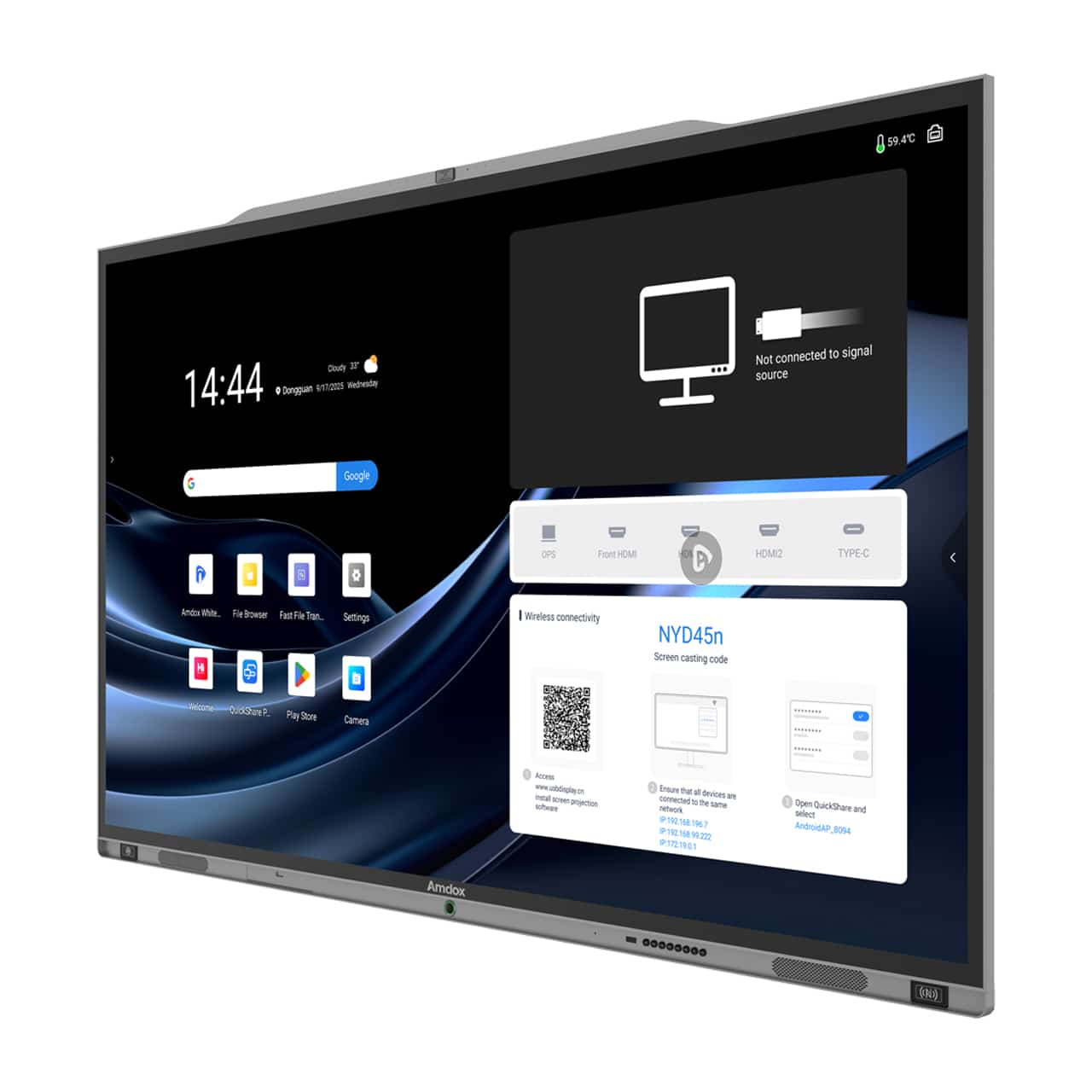 Amdox-Interactive whiteboards for collaboration/hybrid learning/classroom/school/eduction