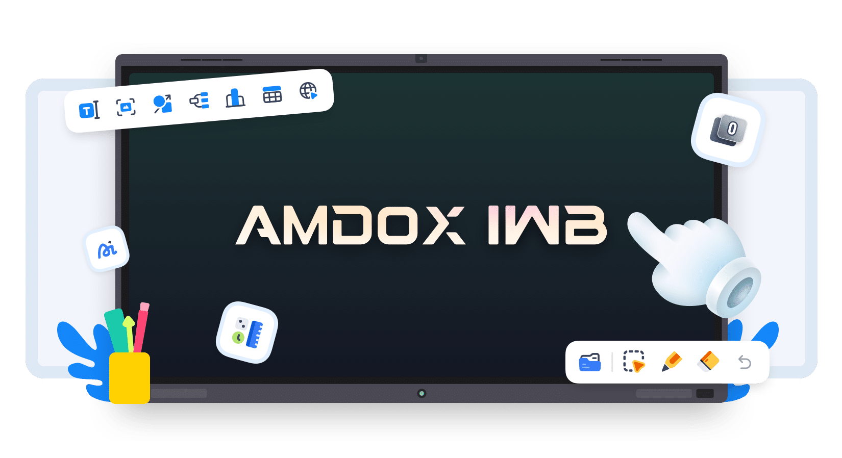 Amdox IWB-AI-powered touch interaction with built-in multimedia and teaching tools for smarter, more engaging lessons.